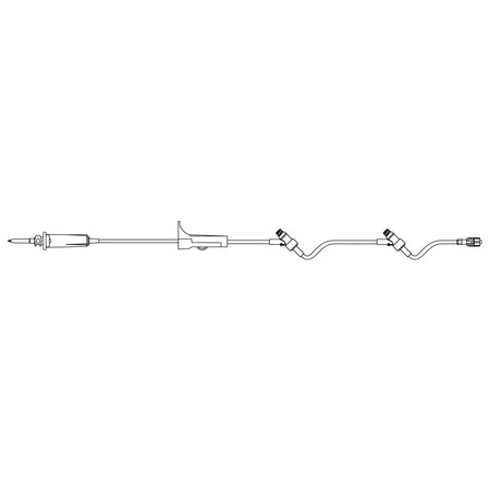 Primary IV Administration Set SafeDay™ Gravity 2 Ports 15 Drops / mL Drip Rate Without Filter 126 Inch Tubing Solution Without Flow Regulator
