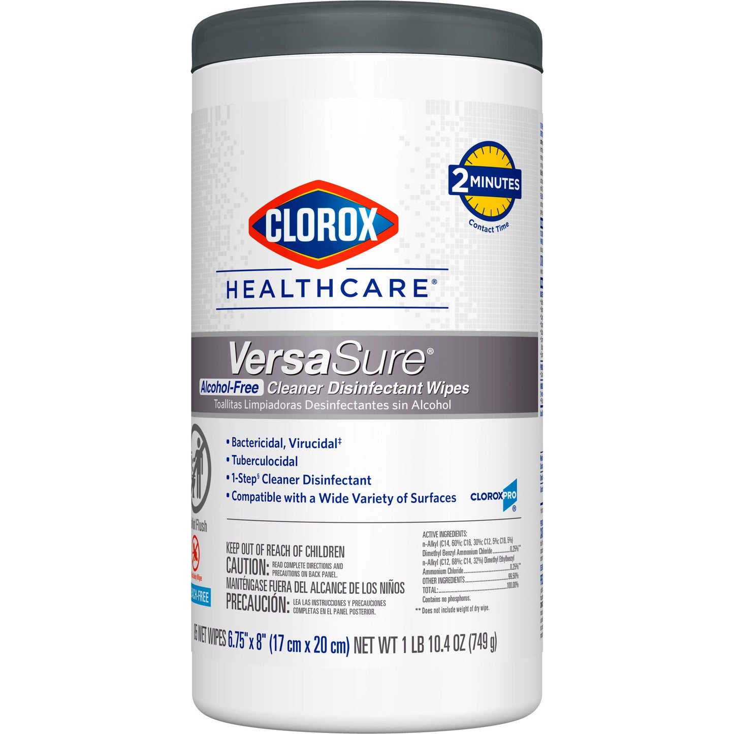Clorox Healthcare® VersaSure® Cleaner Disinfectant Wipes, Canister