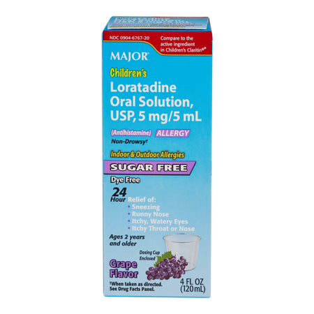 Major Pharmaceuticals 904676720 Allergy Relief 5 mg / 5 mL Strength Oral Solution 4 oz.
