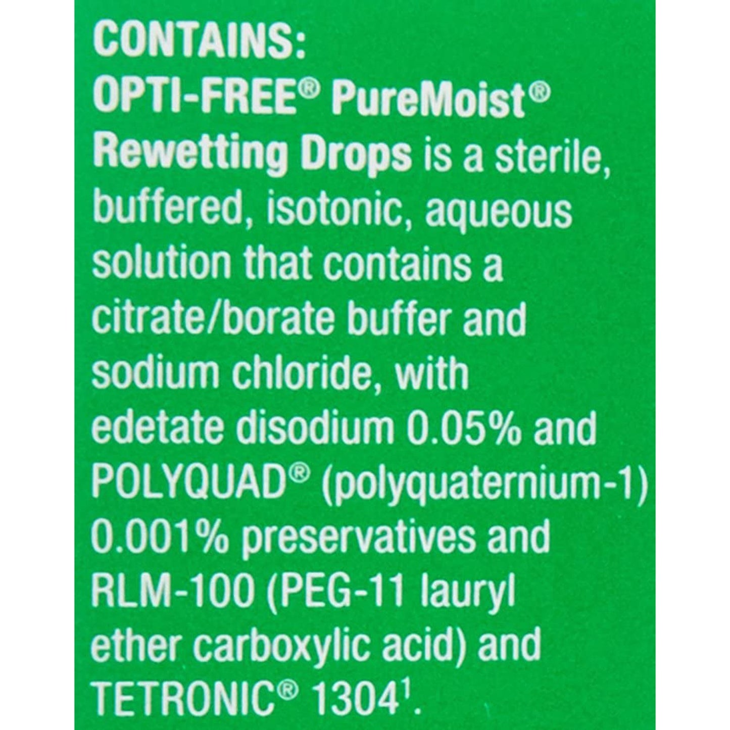 Opti-Free® Puremoist® Citrate Buffer / Sodium Chloride Rewetting Drops