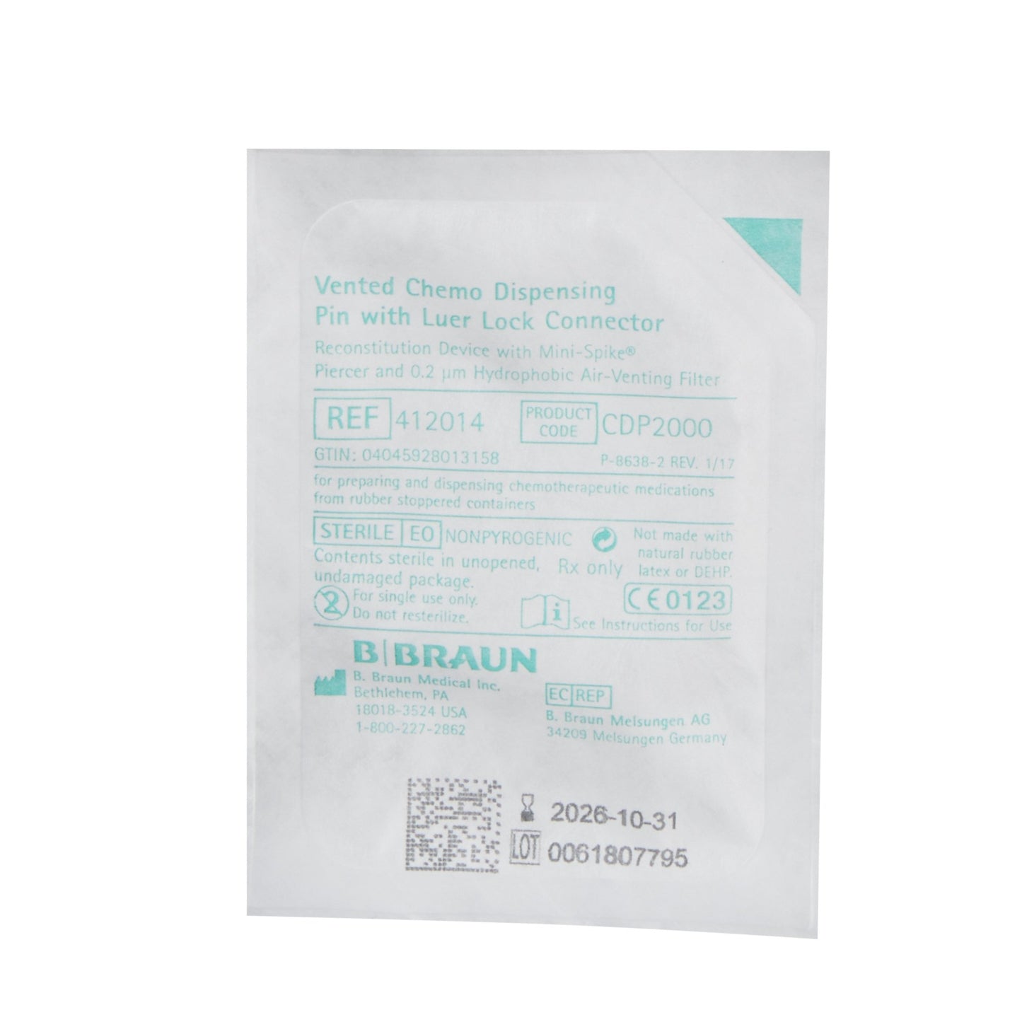 B. Braun Dispensing Pin, Chemo