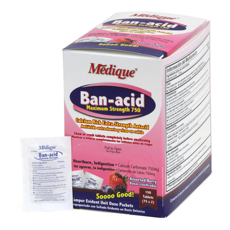 Medique Products 1072501 Ban-Acid 750-mg Calcium Carbonate Antacid