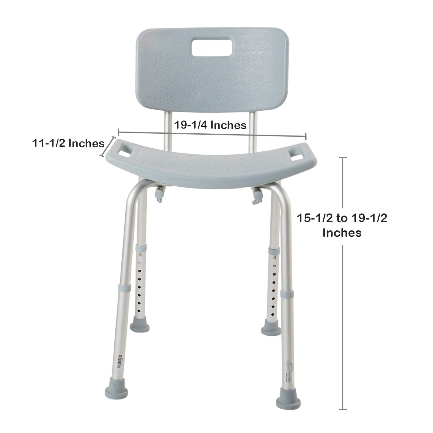 McKesson Aluminum Bath Bench, 15½ – 19½ Inch Height