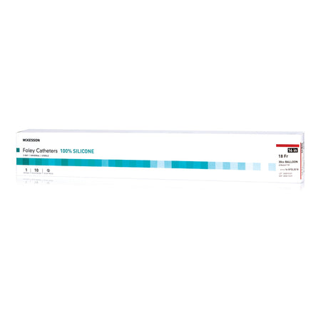 McKesson 16-SFOL3018 Silicone Foley Catheter, Standard Tip, 18 Fr.