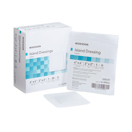 McKesson 16-89044 Adhesive Dressing, 4 x 4 Inch, Up to 4 Inch Length, White