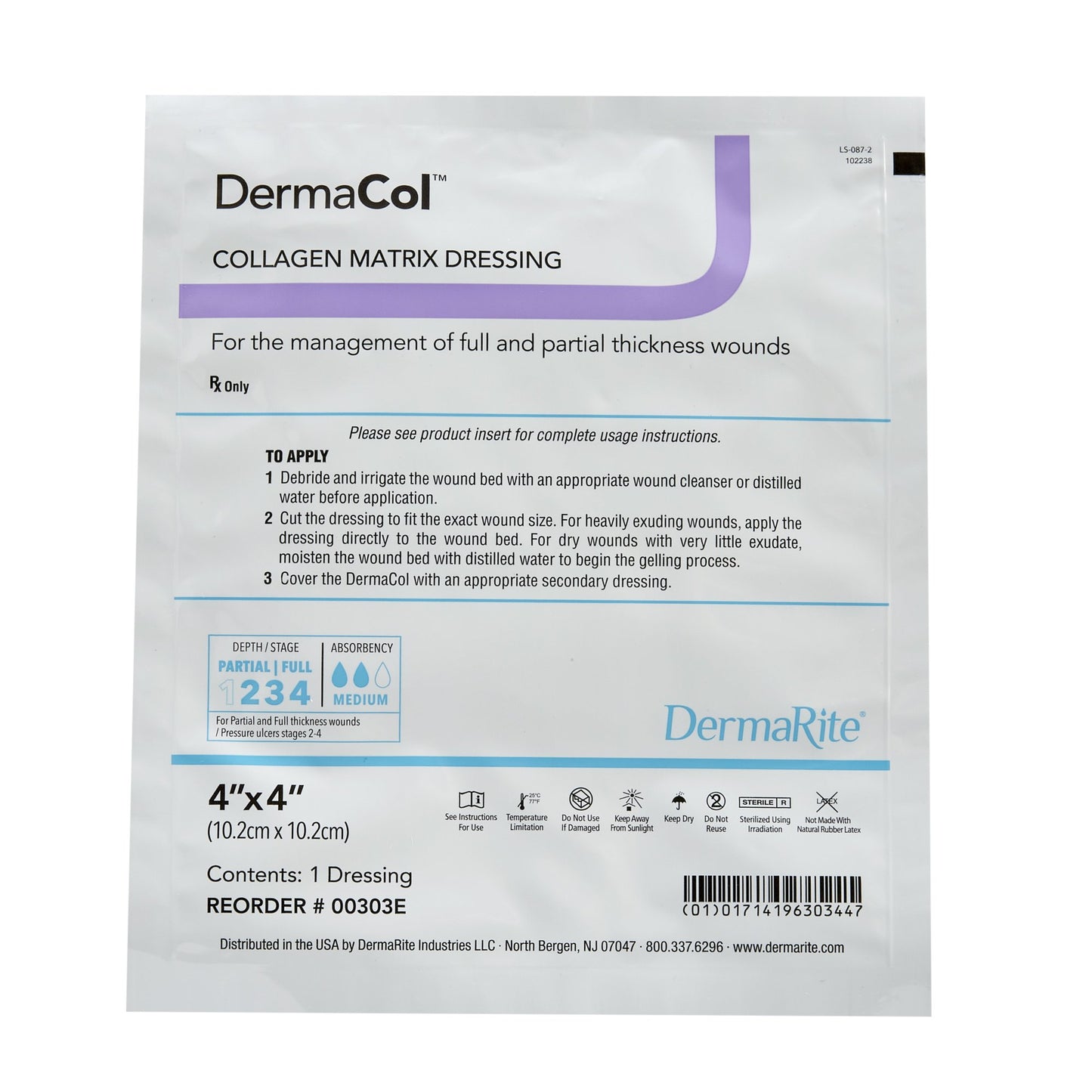 Dermarite DermaCol™ 00303E Collagen Dressing 4 x 4 Inch