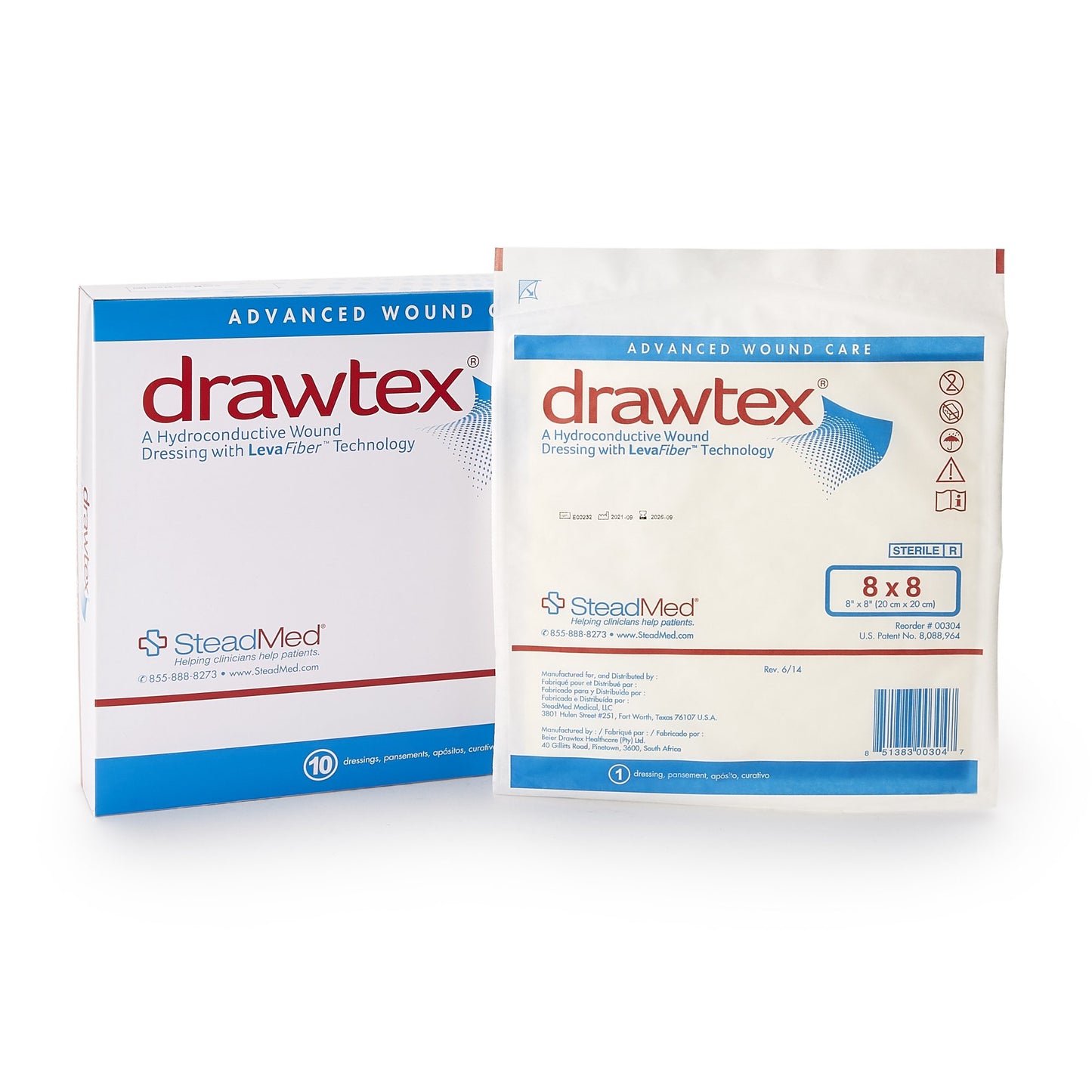 Drawtex® Nonadherent Dressing, 8 x 8 Inch