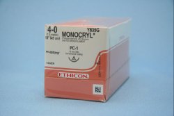 Ethicon Y835G Monocryl Poliglecaprone Absorbable Suture with Needle, Precision Conventional Cutting