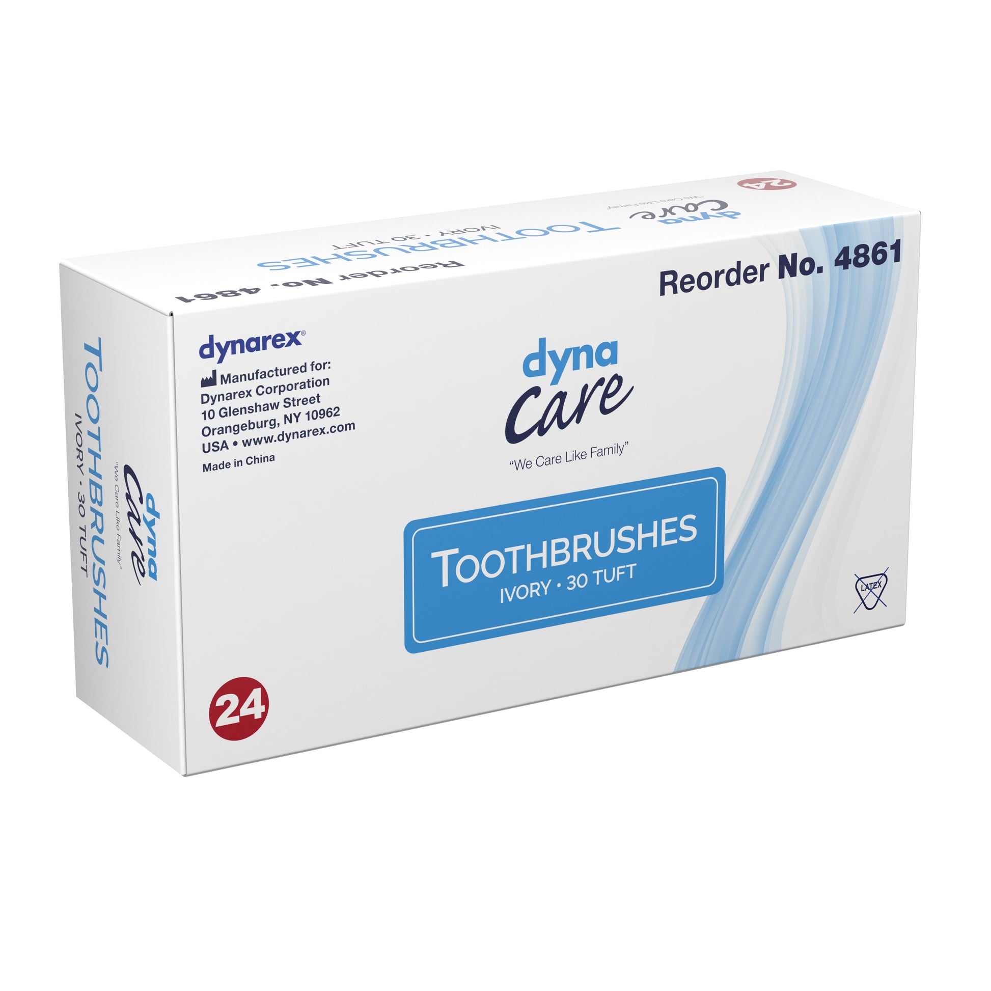 Soft Bristle Toothbrush, Dynarex 144/Box by Dynarex product image - view 2