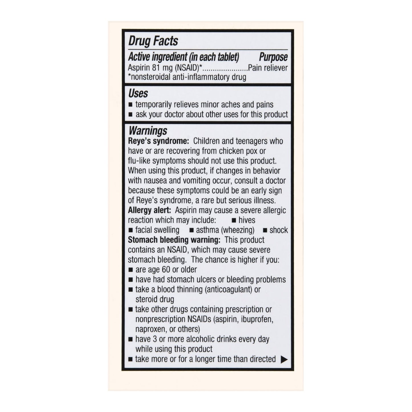 Foster & Thrive™ Low Dose Aspirin 81 mg Tablets