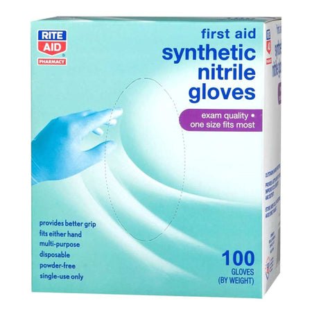 McKesson 362268 Rite Aid Nitrile Exam Glove, Medium, Blue