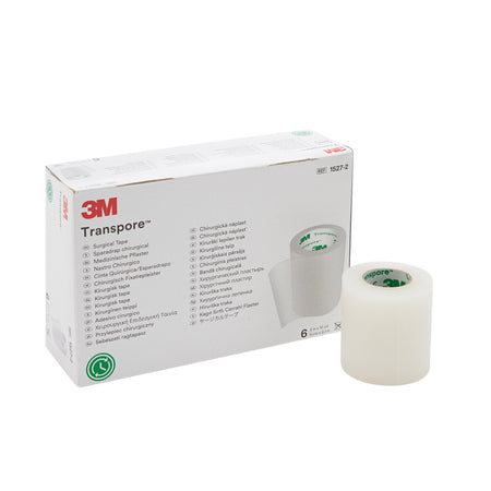 Solventum 1527-2 3M Transpore Plastic Medical Tape, 2 Inch x 10 Yard, Transparent
