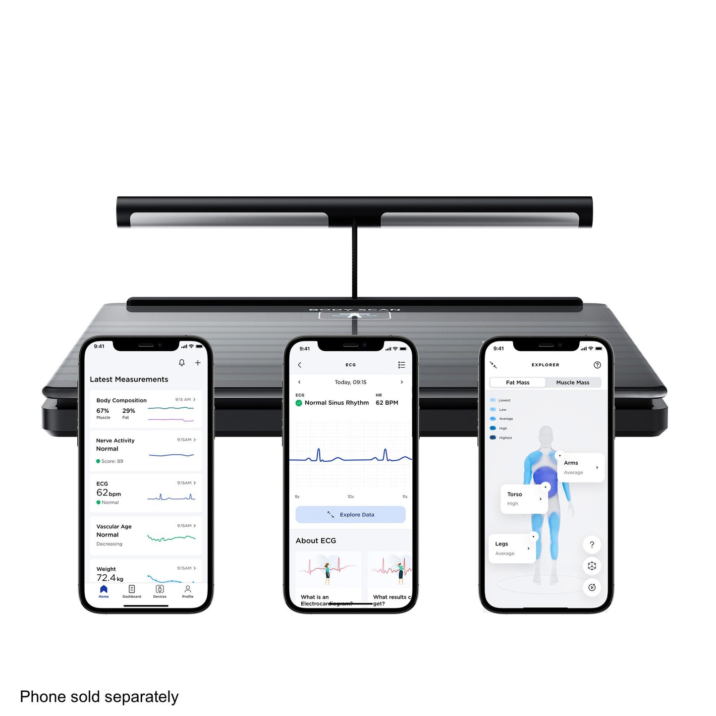 Withings Body Scan Wifi Smart Scale, Black