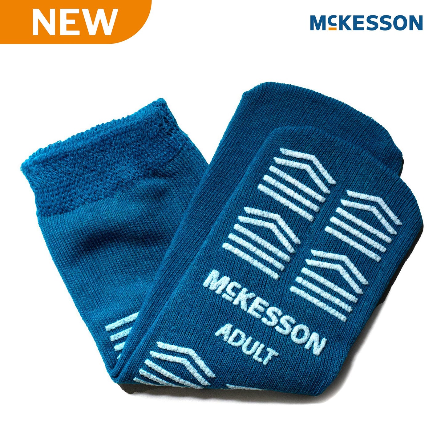 Slipper Socks McKesson Unisex Adult Large Double Tread Single Patient Use Teal