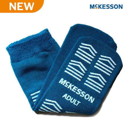 McKesson 16-A-SCE1 Slipper Socks Unisex Adult Large Double Tread Single Patient Use Teal