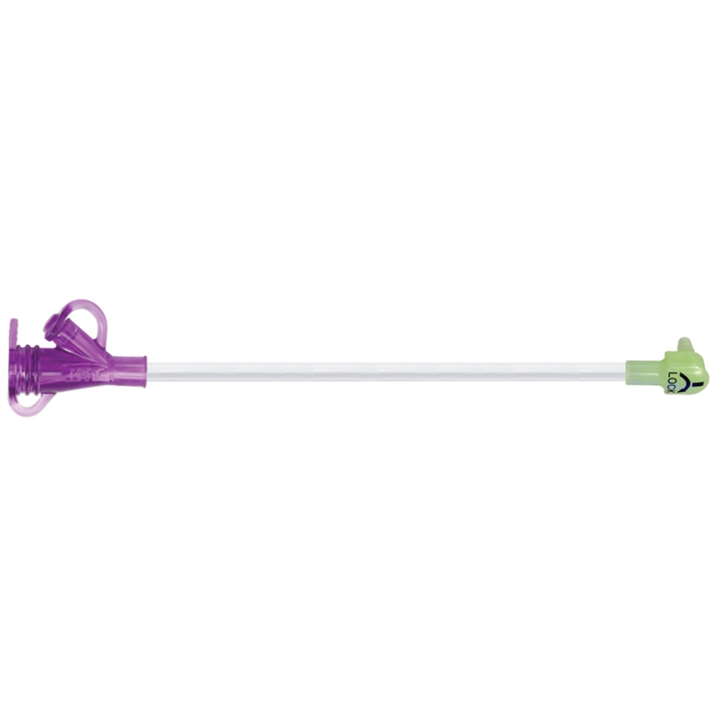 Mini ONE® Right Angle Connector with Y-Port, Purple, 12 inch
