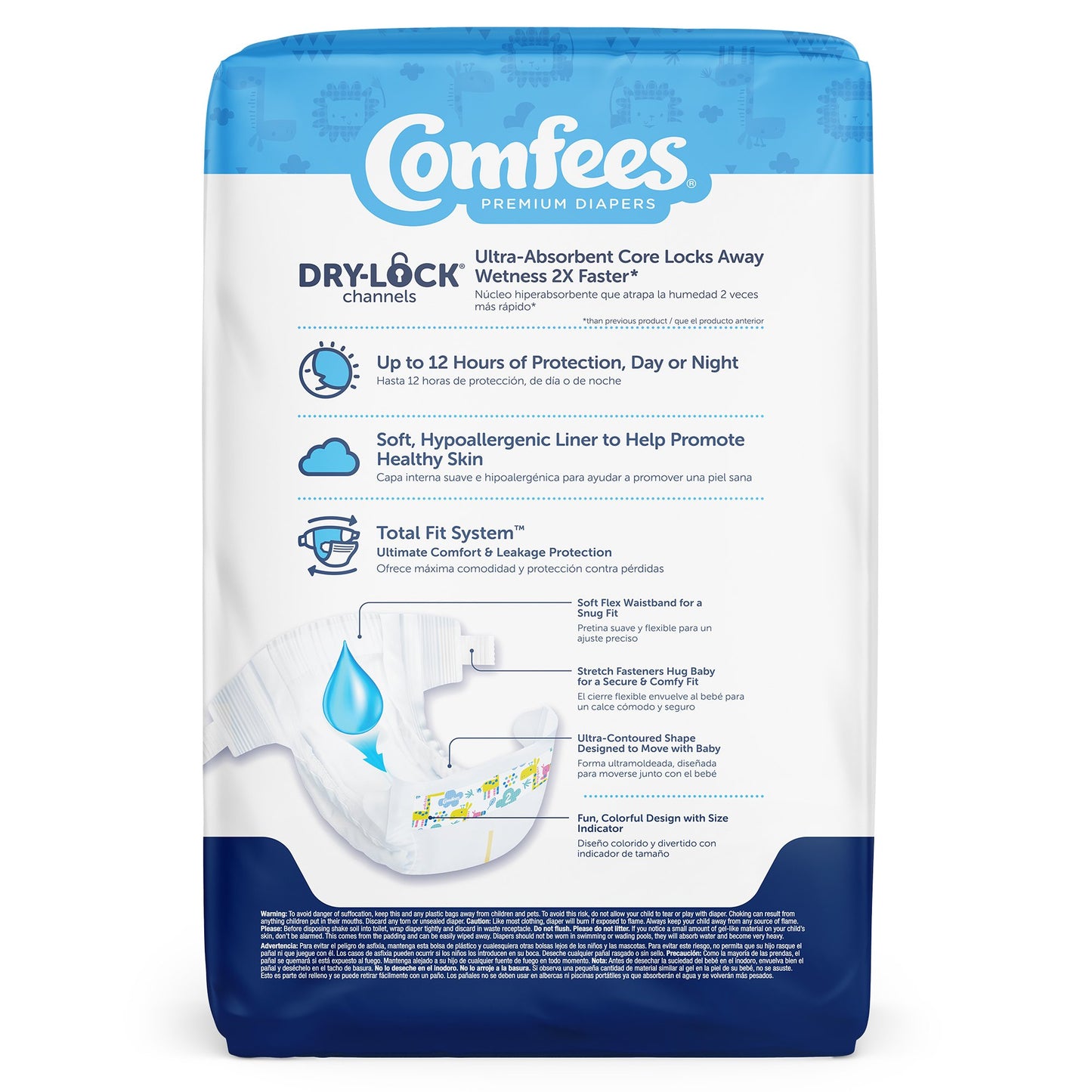 Attends Comfees Premium Baby Diapers, Unisex, Tab Closure, Size 2