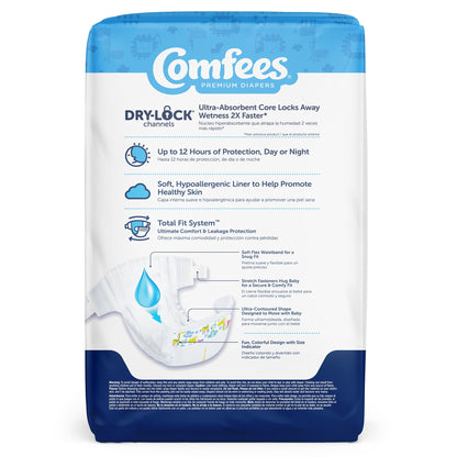 Attends Comfees Premium Baby Diapers, Unisex, Tab Closure, Size 2