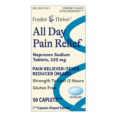 McKesson 70677113701 Foster & Thrive All Day Pain Relief Naproxen Sodium 220 mg Caplets