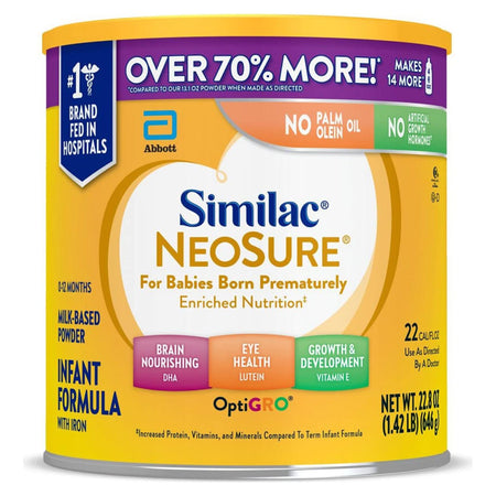 Abbott Nutrition 66923 Infant Formula Similac NeoSure Unflavored 22.8 oz. Can Powder Premature