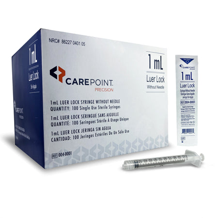 Allison Medical Inc 04-0001 CarePoint General Purpose Syringe, 1 mL, Luer Lock Tip