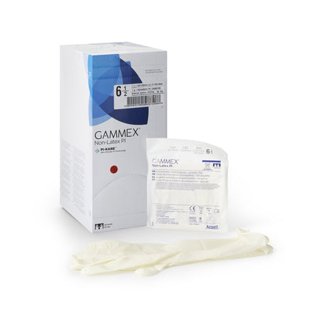 Ansell 20685765 Gammex Non-Latex PI Polyisoprene Surgical Glove, Size 6.5, White