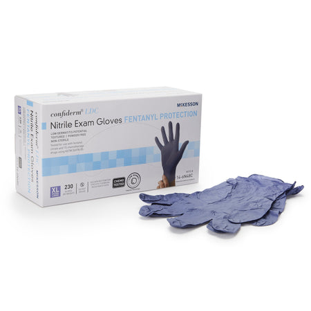 McKesson 14-6N48C Confiderm LDC Exam Glove, Extra Large, Blue