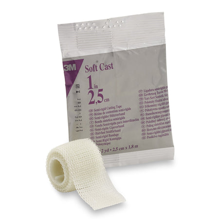 Solventum 82101 3M Scotchcast Soft Cast Tape, White, 1 Inch x 2 Yard