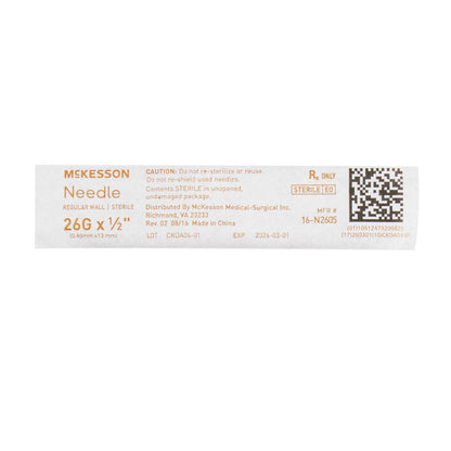 McKesson Hypodermic Needle, 26 Gauge, 1/2 Inch