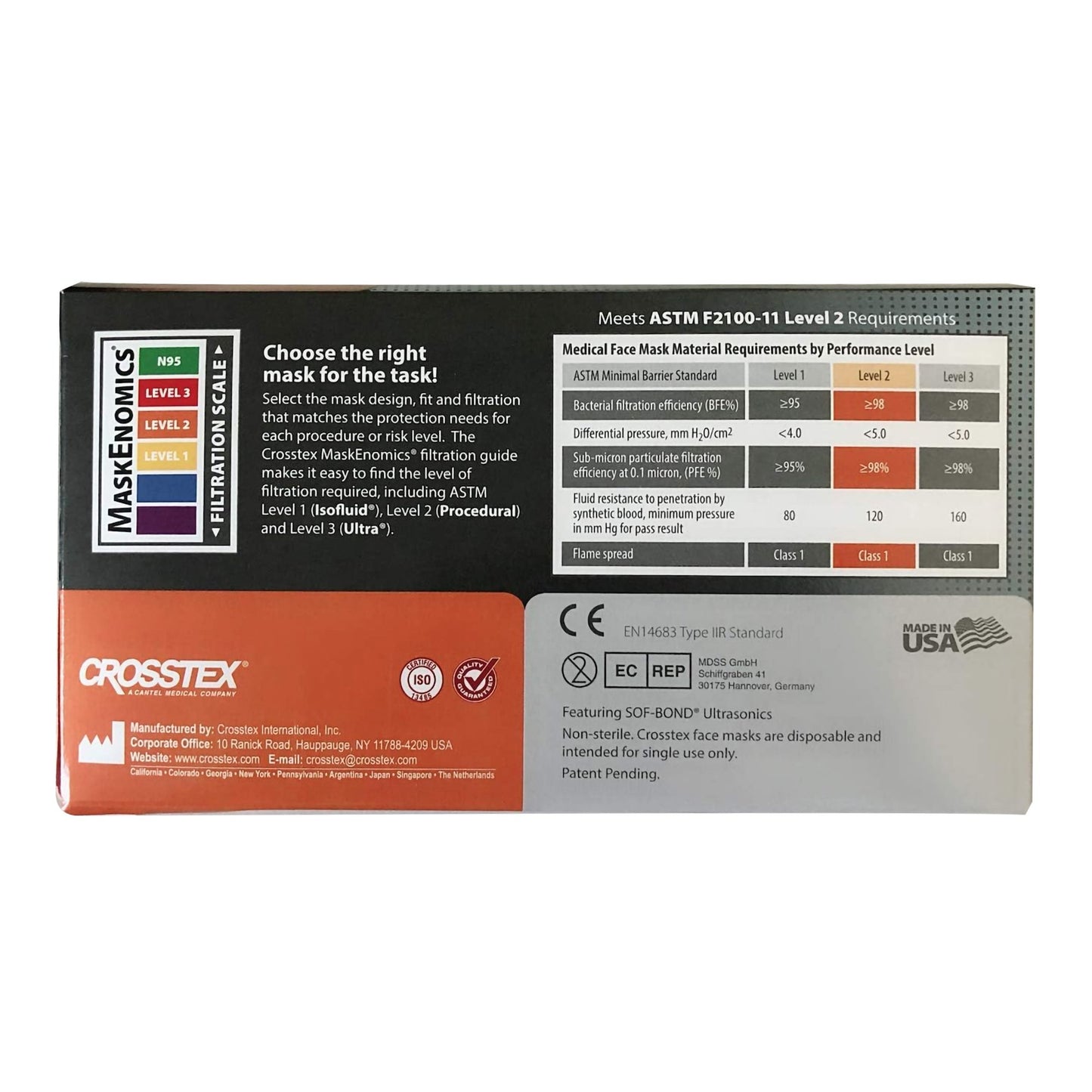 Crosstex® Procedural Mask with Secure Fit®, Blue