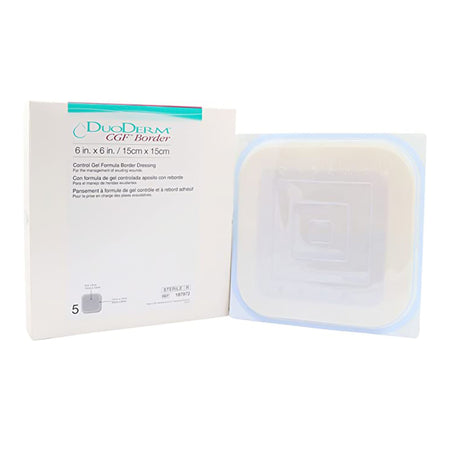 ConvaTec 201708 DuoDerm CGF Border Hydrocolloid Dressing, 6 x 6 Inch