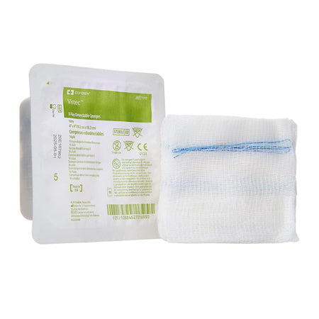 Cardinal 7317 Visitec Sterile USP Type VII X-Ray Detectable Gauze Sponge, 4 x 4 Inch