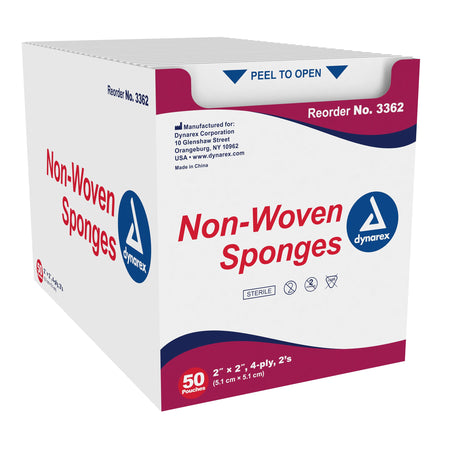 dynarex Sterile Nonwoven Sponge, 2 x 2 Inch, 4-Ply by Dynarex product image