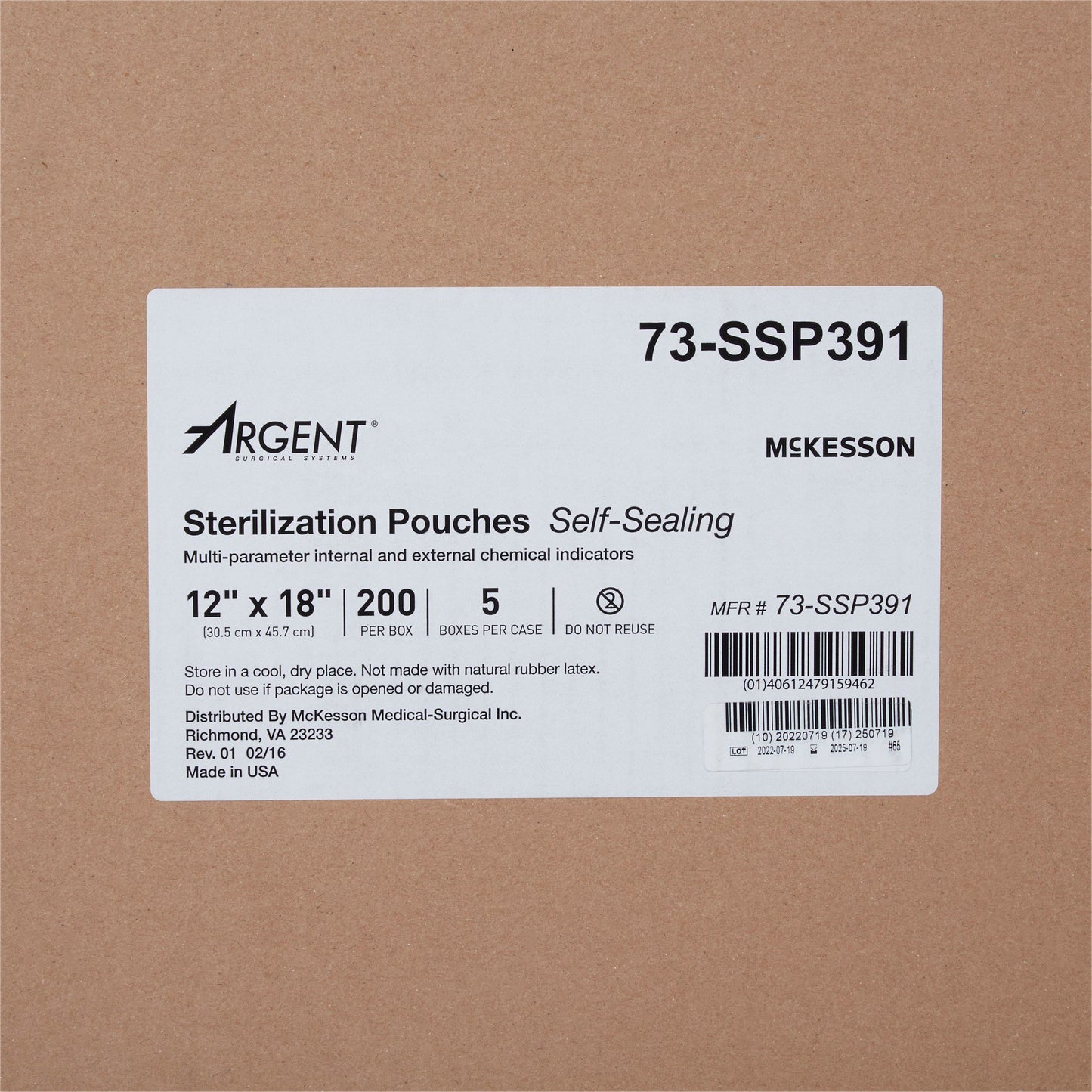 McKesson Argent® Sure-Check® Sterilization Pouch, 12 x 18 Inch
