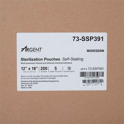 McKesson Argent® Sure-Check® Sterilization Pouch, 12 x 18 Inch