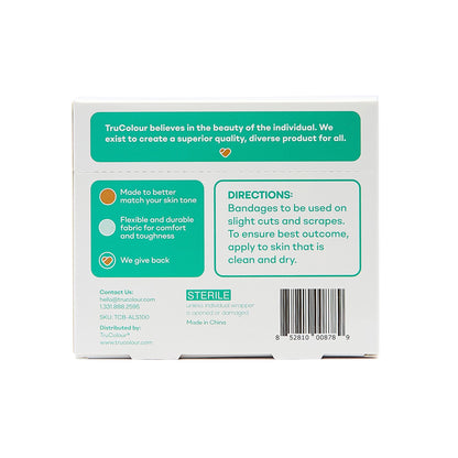 Tru-Colour Skin Tone Shade Fabric Bandage Adhesive Strips – Beige, 1 x 3 Inch