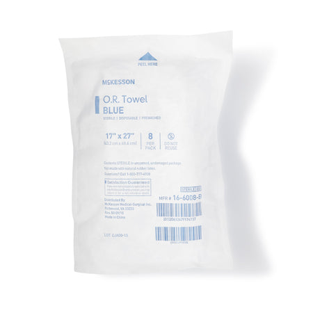 McKesson Sterile Blue O.R. Towel, 17 x 27 Inch