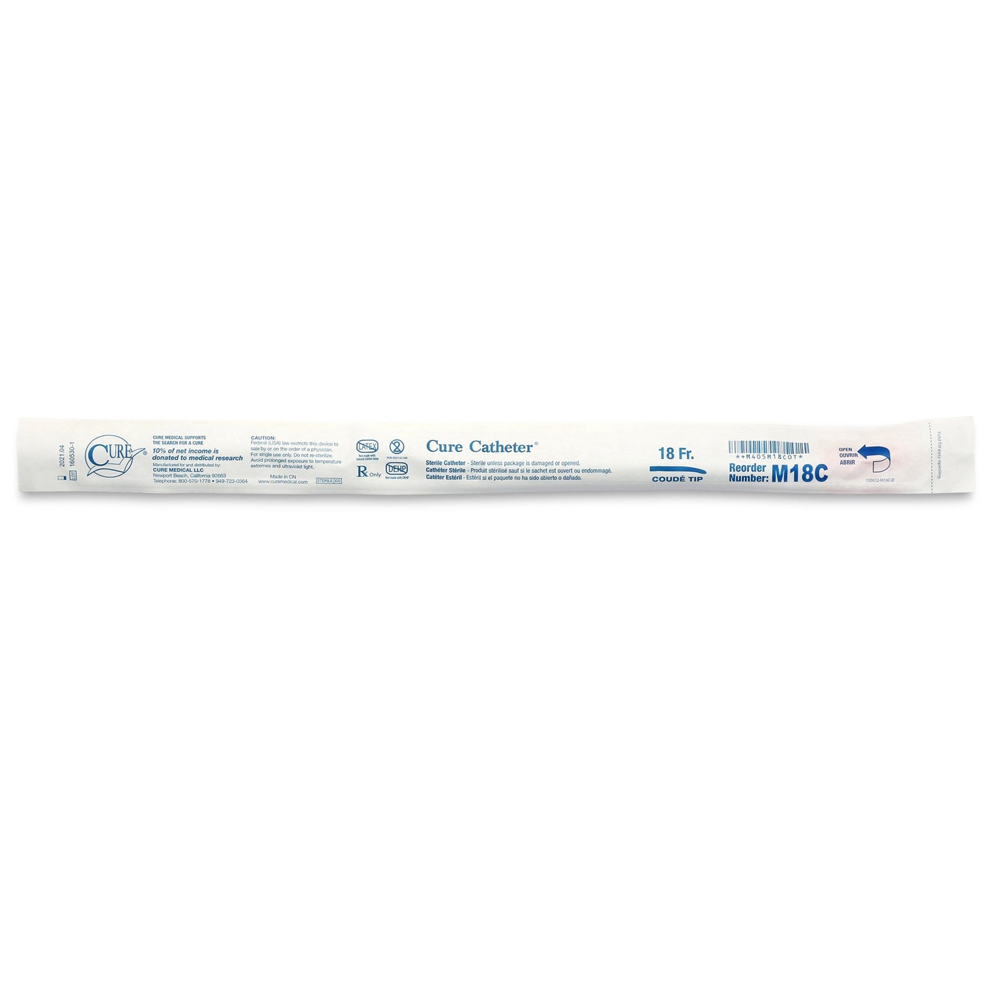 Cure Catheter Urethral Catheter, 18 Fr., Male, Coude by ConvaTec product image - view 2