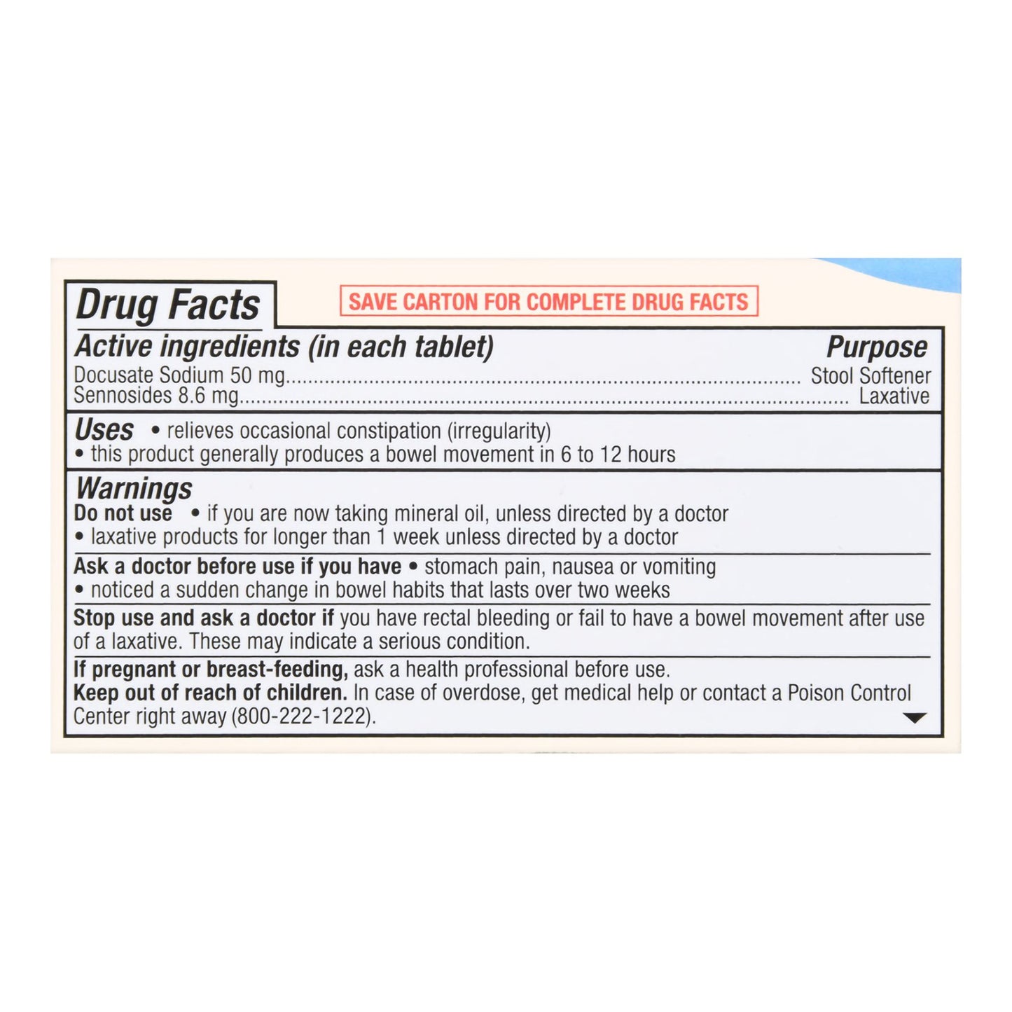 Foster & Thrive™ Senna-S Sennosides 8.6 mg Docusate Sodium 50 mg Tablets