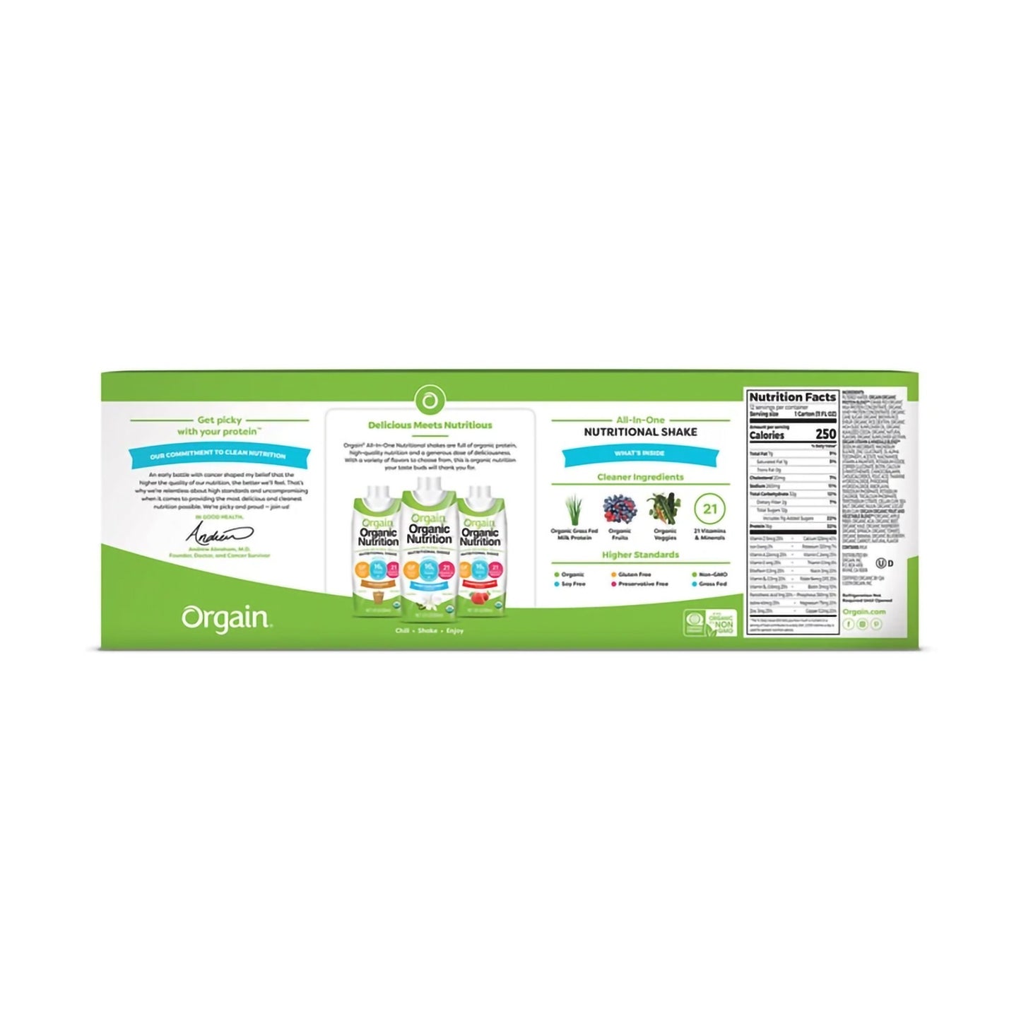 Orgain® Organic Nutrition™ Chocolate Nutritional Shake, 11-ounce carton