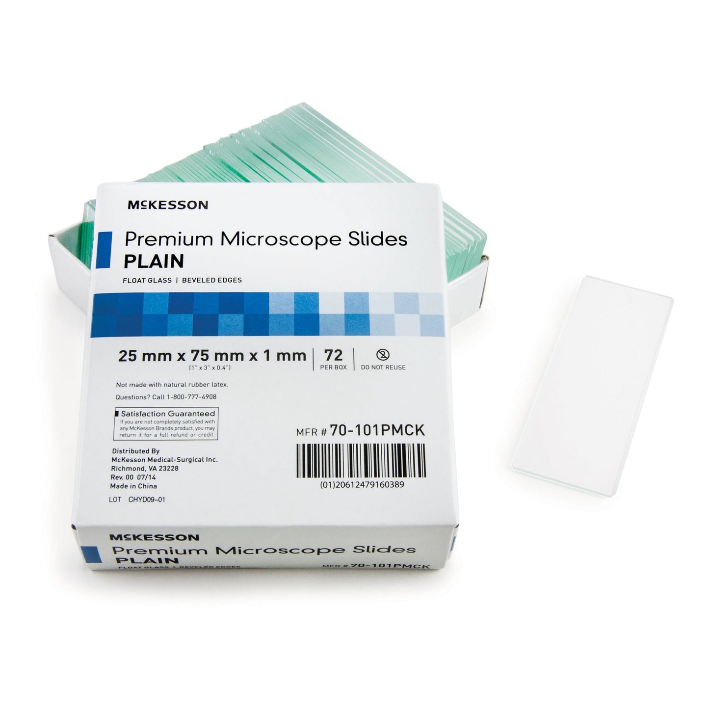 McKesson Premium Plain Microscope Slide, 25 x 75 mm