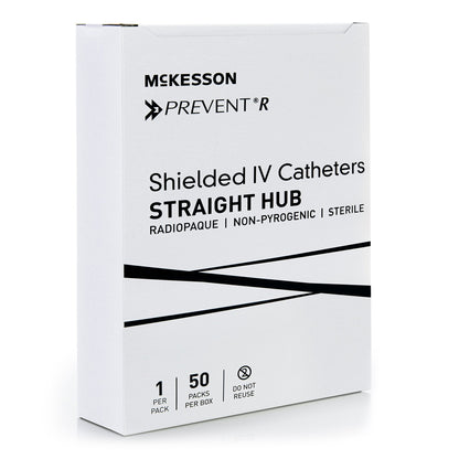 Peripheral IV Catheter McKesson Prevent® R 14 Gauge 1-3/4 Inch Straight Hub Non Blood Control Push Button Safety