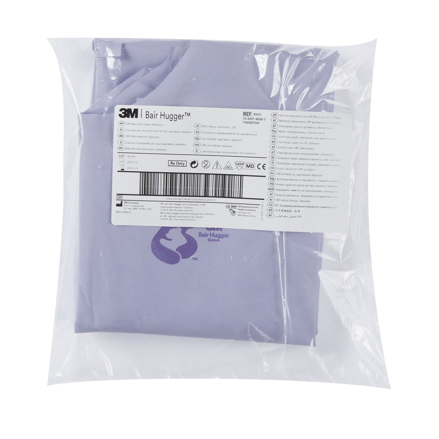 Patient Warming Gown 3M™ Bair Hugger™ One Size Fits Most Blue Reusable