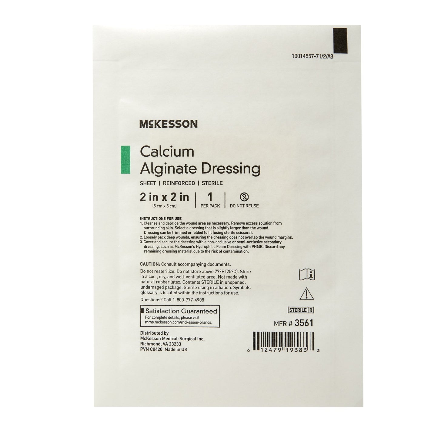 McKesson Alginate Dressing, 2 x 2 Inch