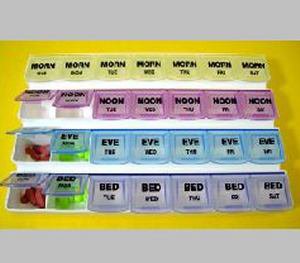 Compass Health Brands 70069L MediPlanner Four-Dose 7-Day Pill Organizer