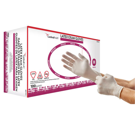 Cardinal 8842 Positive Touch Latex Exam Glove, Medium, Ivory