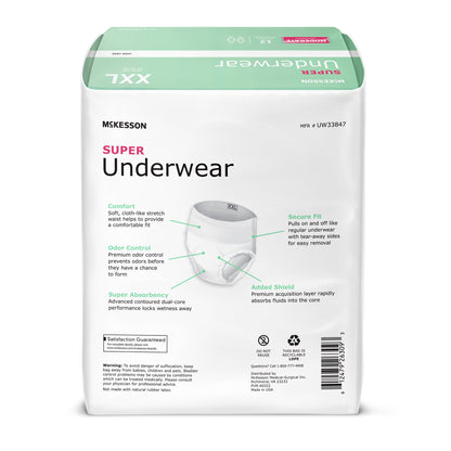 McKesson Super Moderate Absorbency Incontinence Underwear, 2X-Large