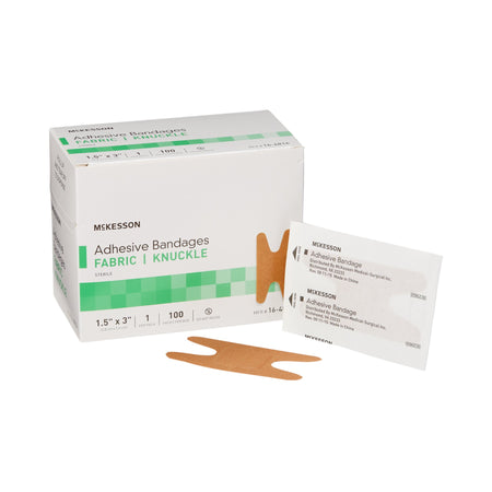 McKesson 16-4814 Knuckle Tan Adhesive Strip, 1-1/2 x 3 Inch