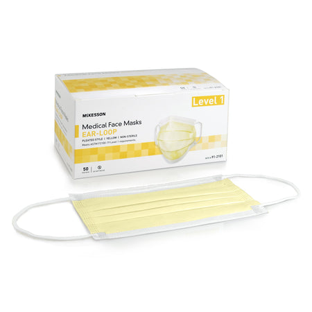 McKesson 91-2101 ASTM Level 1 Medical Face Masks, Yellow