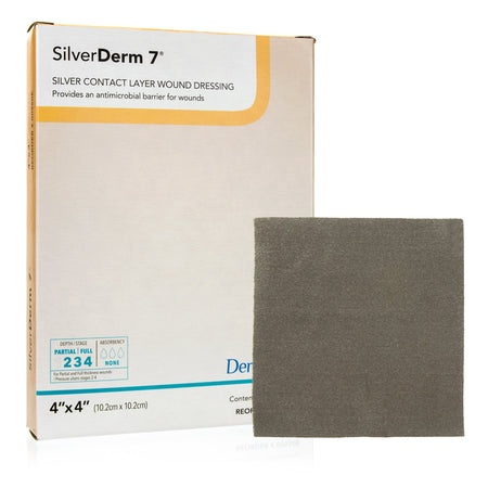 DermaRite 00550E SilverDerm7 Silver Contact Dressing, 4 x 4 Inch